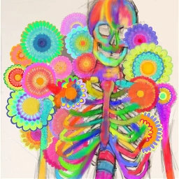 colorful flower skull popart gdfloralcolorin