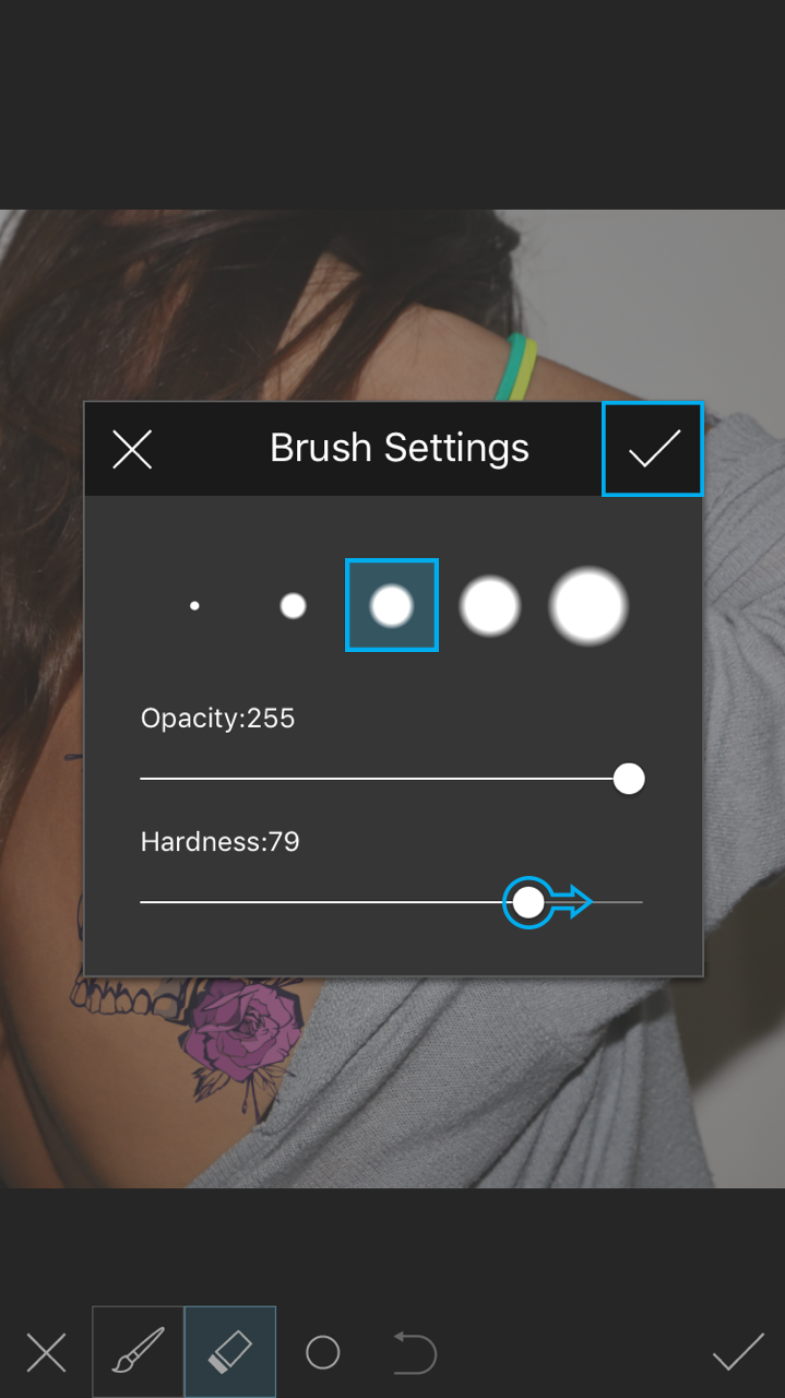 adjust eraser settings