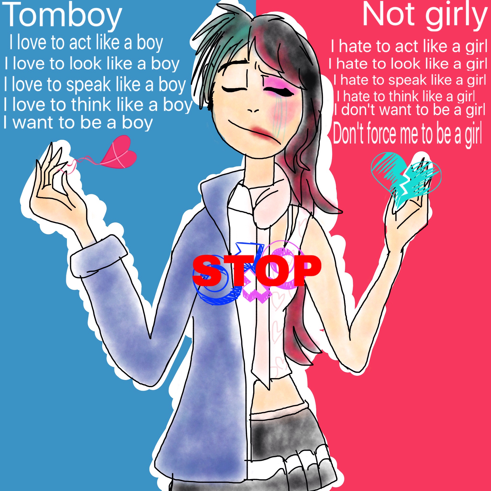 This visual is about love tomboy art girl dontwannahearit #love #tomboy #ar...