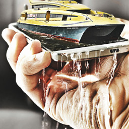 art madewithpicsart illusion boat colorsplash